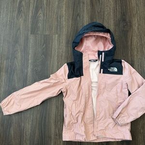 Dusty rose pink The Northface rain jacket